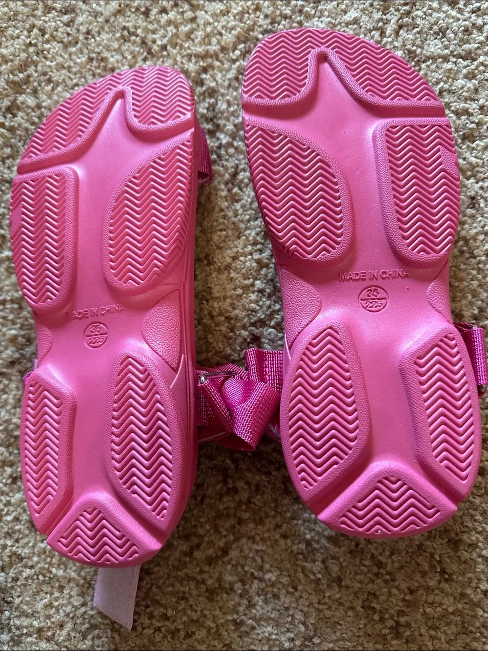 Hot Pink Strappy Sport Sandals